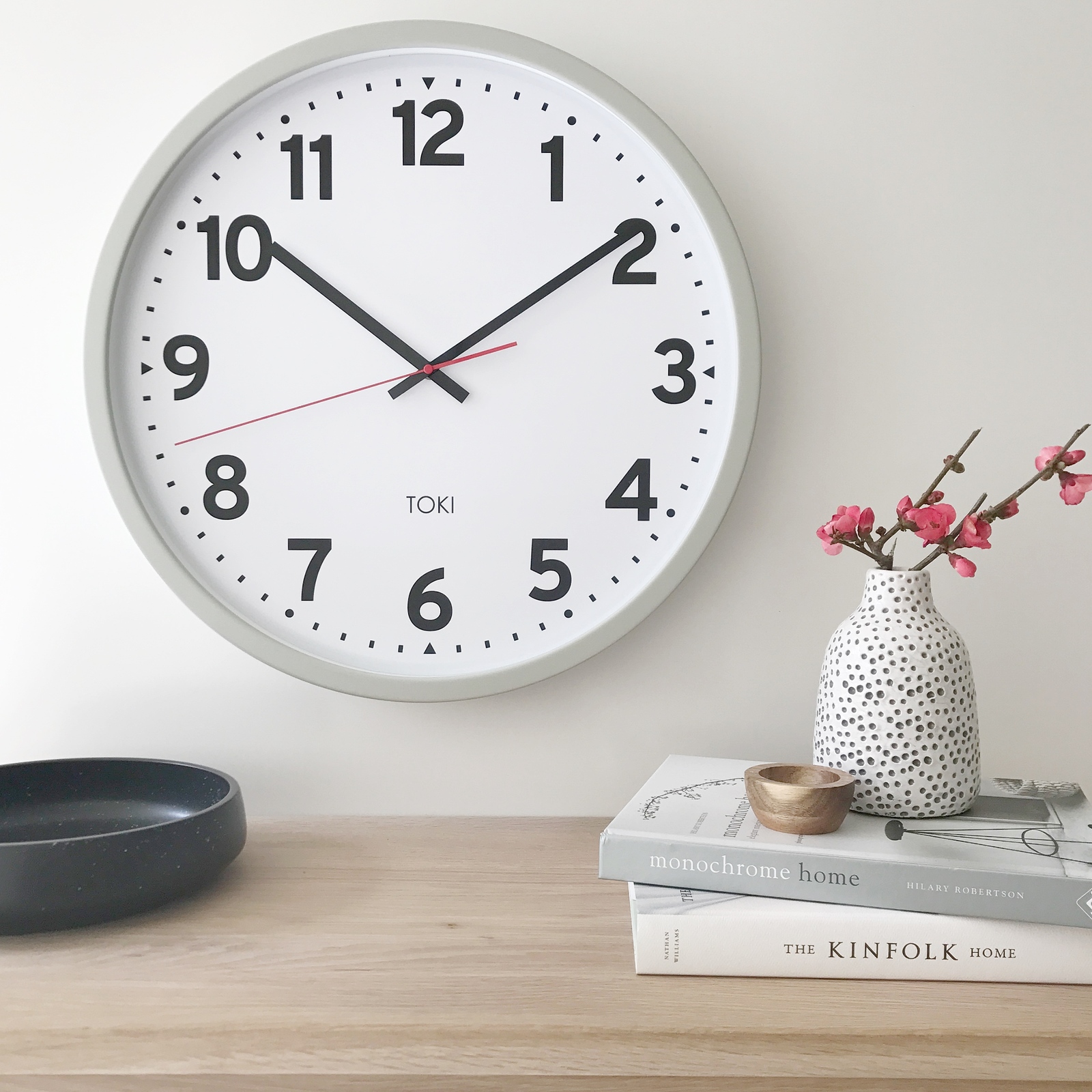 Buy Toki - Kennett Silent Sweep Wall Clock - Cool Grey - 50cm Online ...